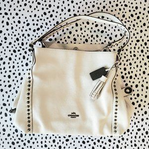 Coach Studded Ivory Leather Purse